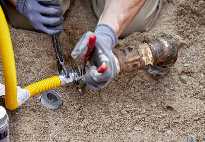 Gas line installation in Kerrville TX